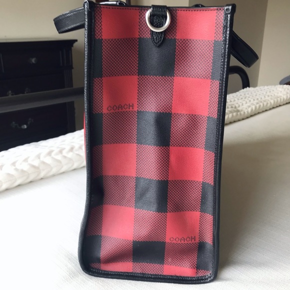 Coach Dempsey Tote Bag 40 With Buffalo Plaid Print And Coach Patch - Picture 6 of 16